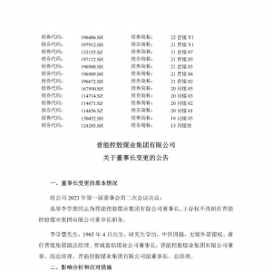 李学慧任晋能控股煤业集团有限公司董事长