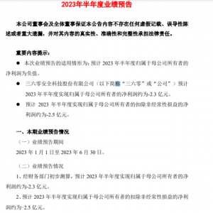 三六零预计上半年亏损2.3亿元，同比降42%，二季度亏损同比降93% | 财报见闻 ...